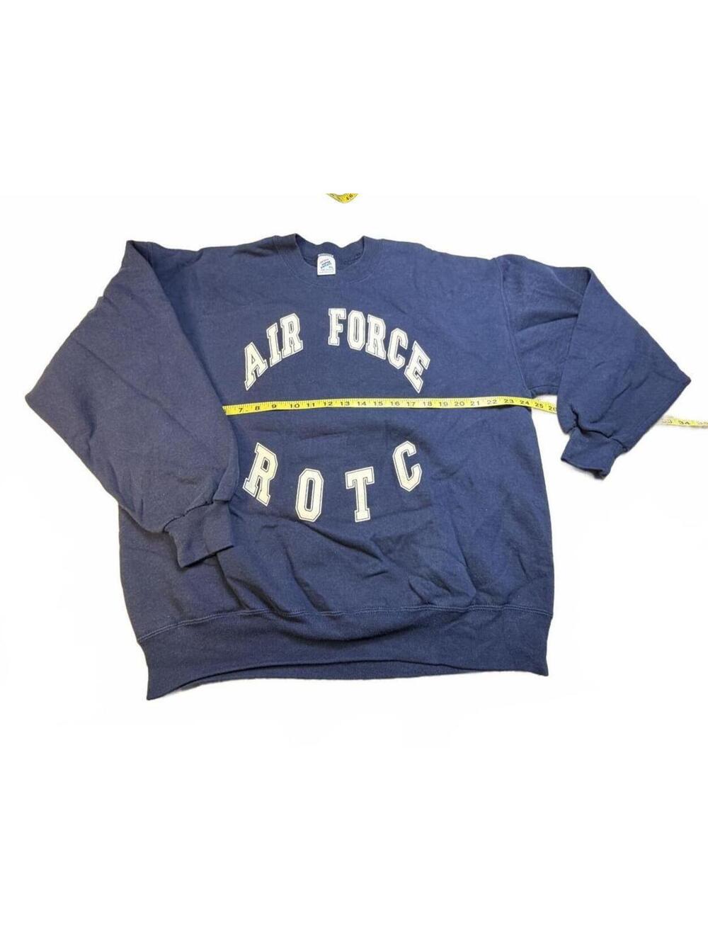 SWEATER PULLOVER Jerzees Super Sweats Air Force ROTC Navy Blue Sweatshirt XL